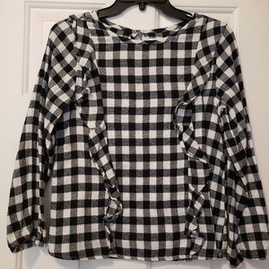 Old Navy XL Girls Black and White Gingham Top
